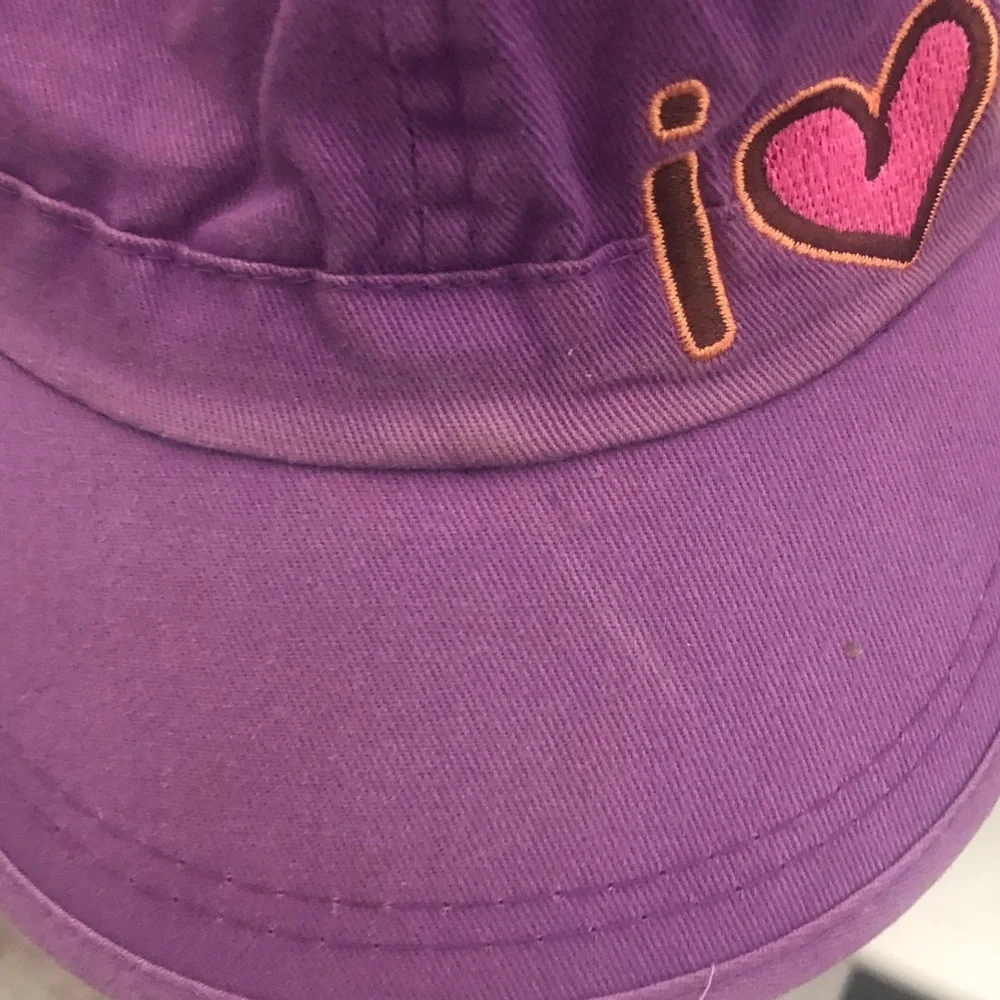 Girl Scout Brownies Collectable Purple Kids Hat with I love Heart Samosa Cookie